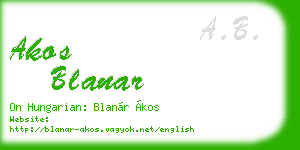 akos blanar business card