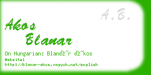 akos blanar business card